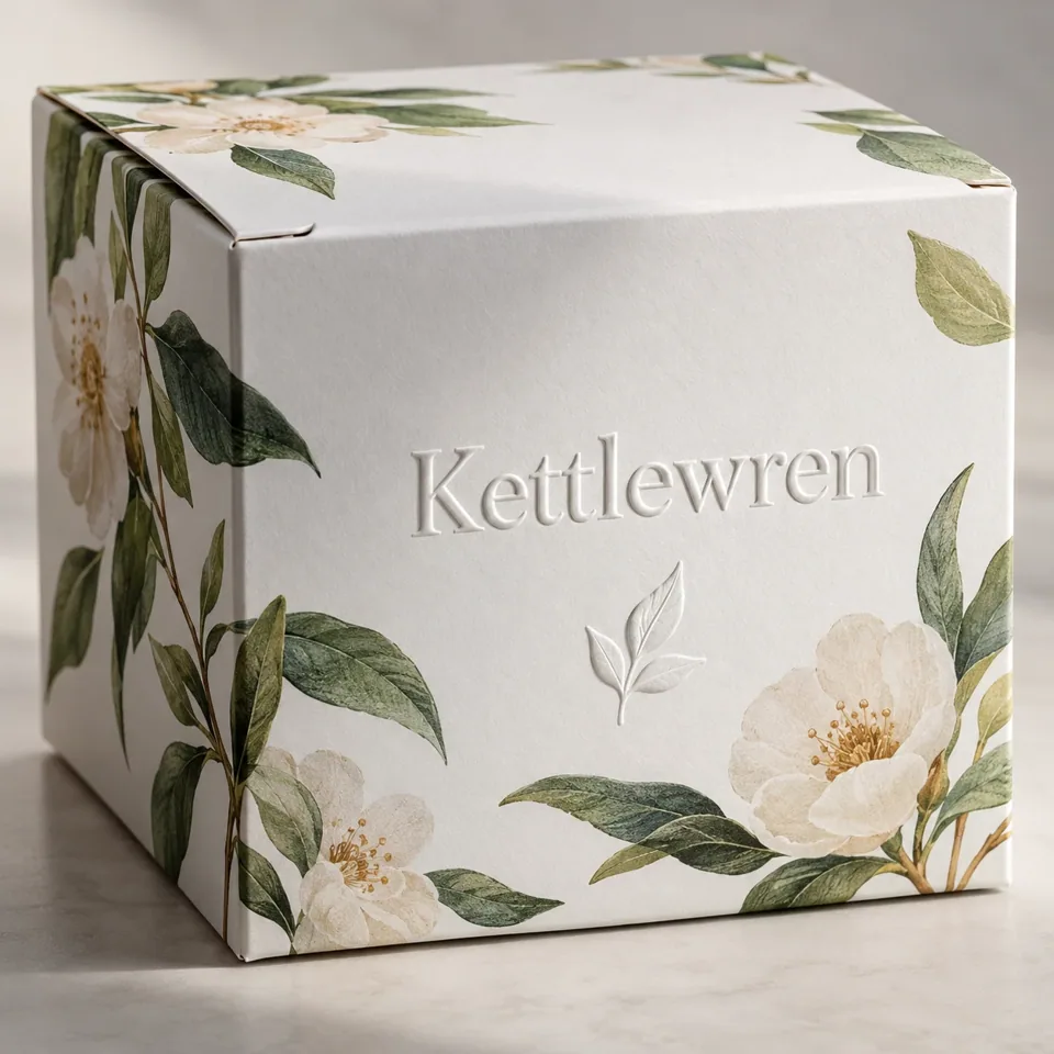 Embossing and debossing on a tuck box