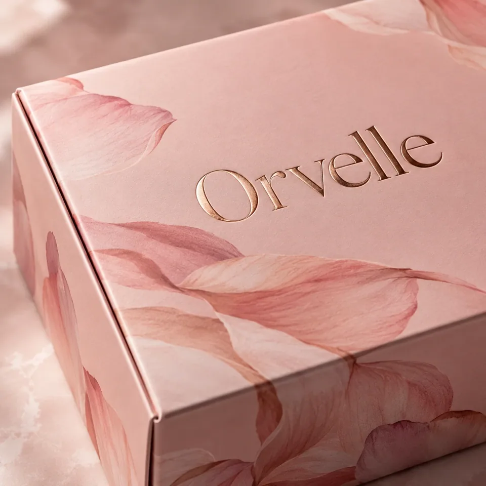 Hot foil stamping on a tuck box