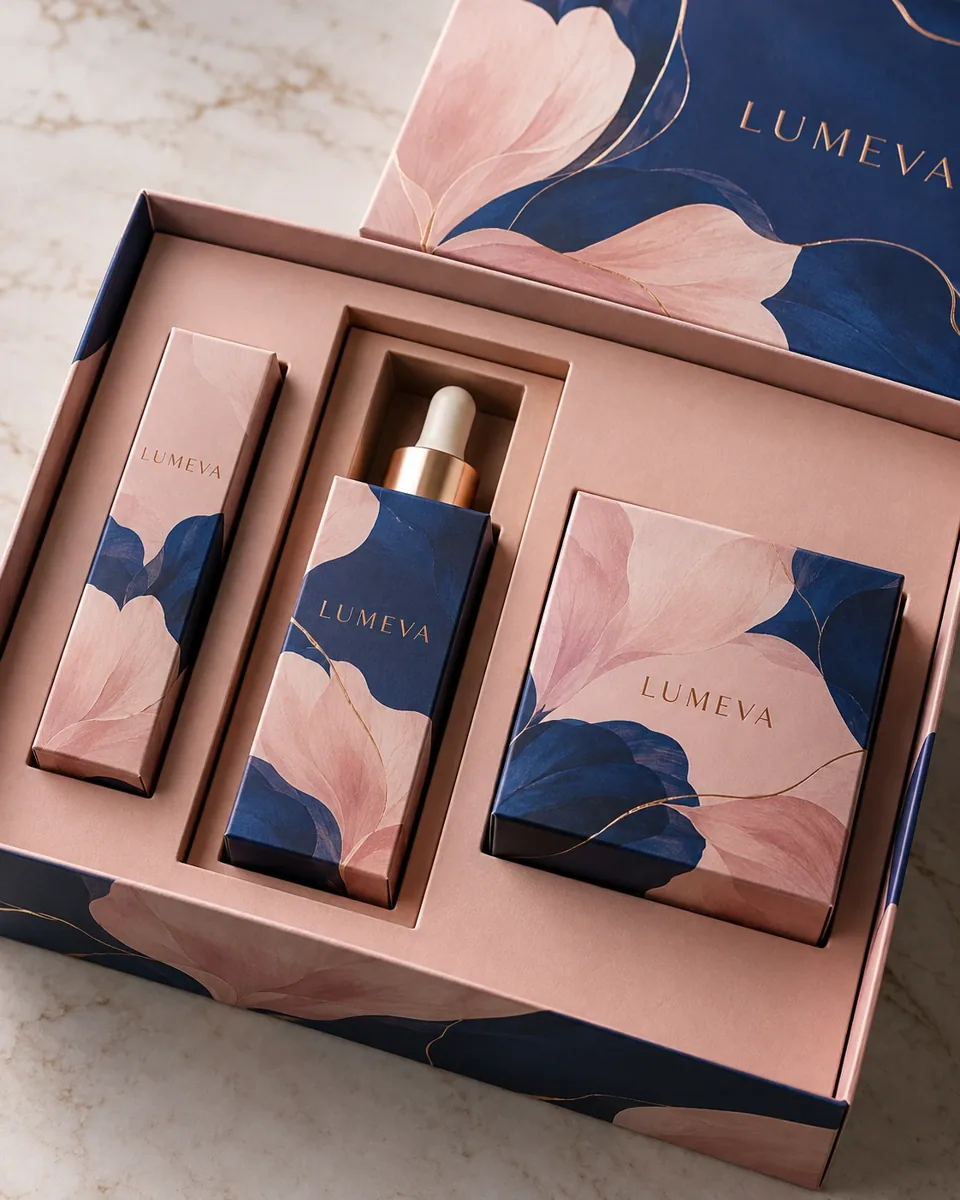 Cosmetics and skincare tuck boxes