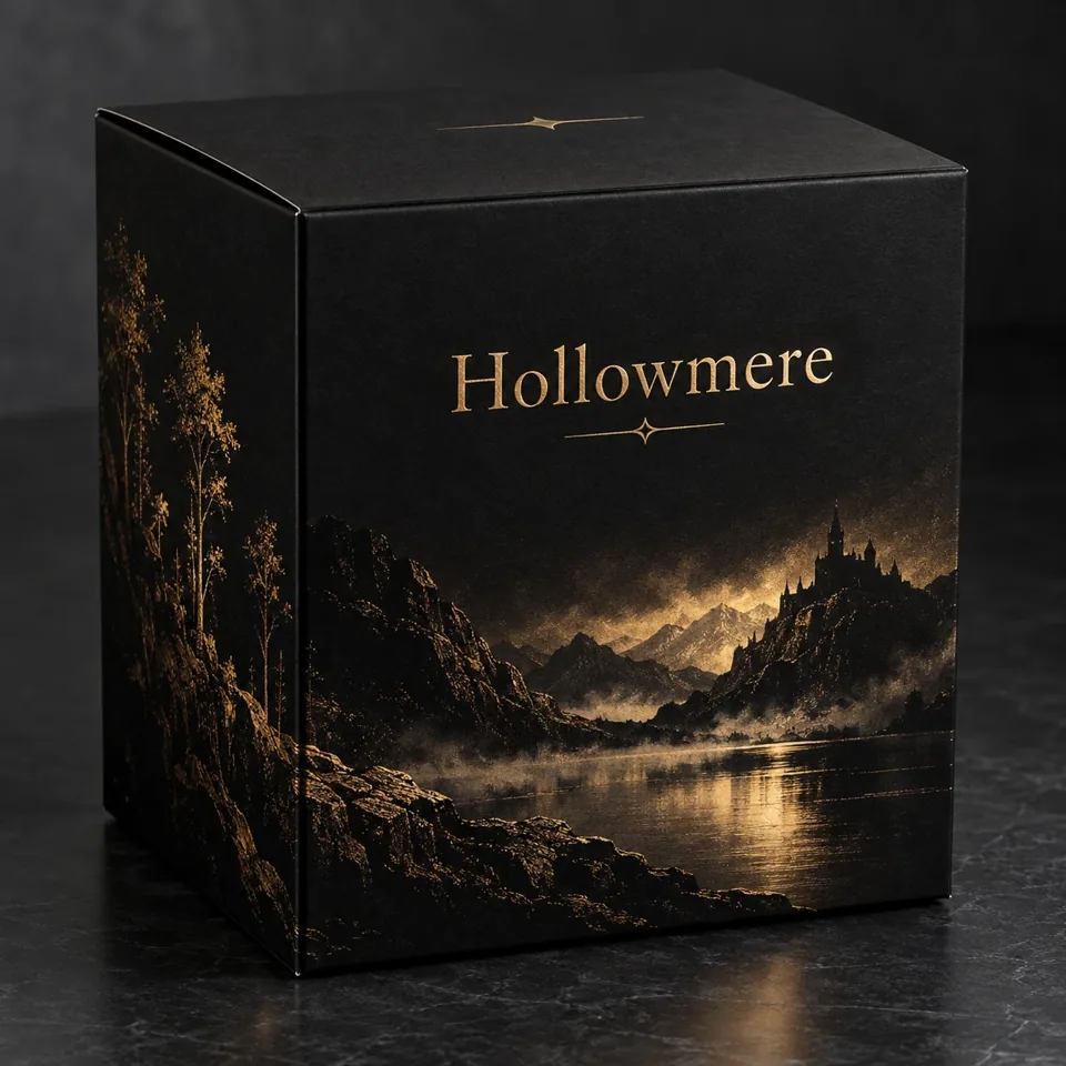Black board (dyed through) tuck box