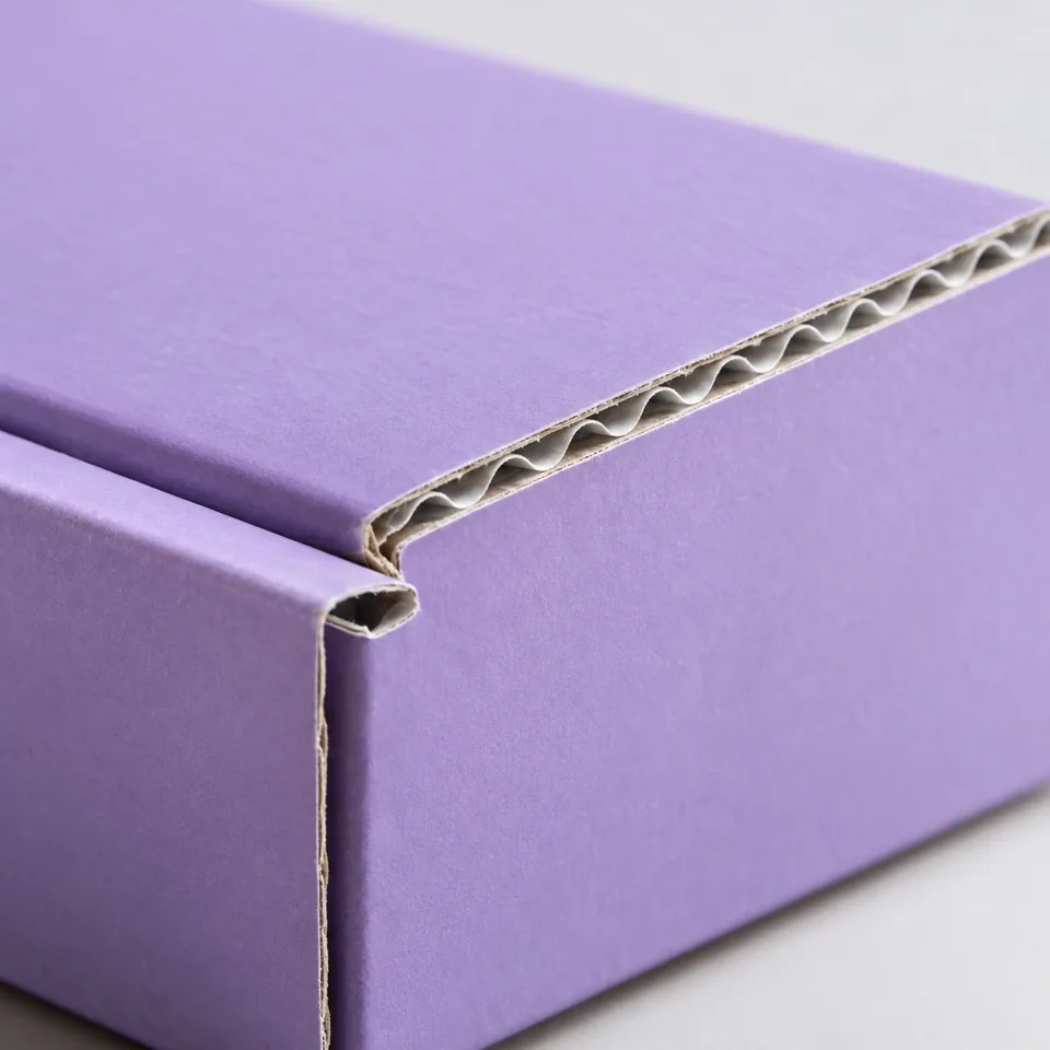 E-flute corrugated, white tuck box