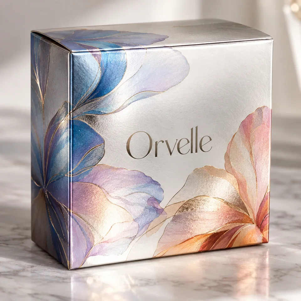 Metallized board (silver or gold) tuck box